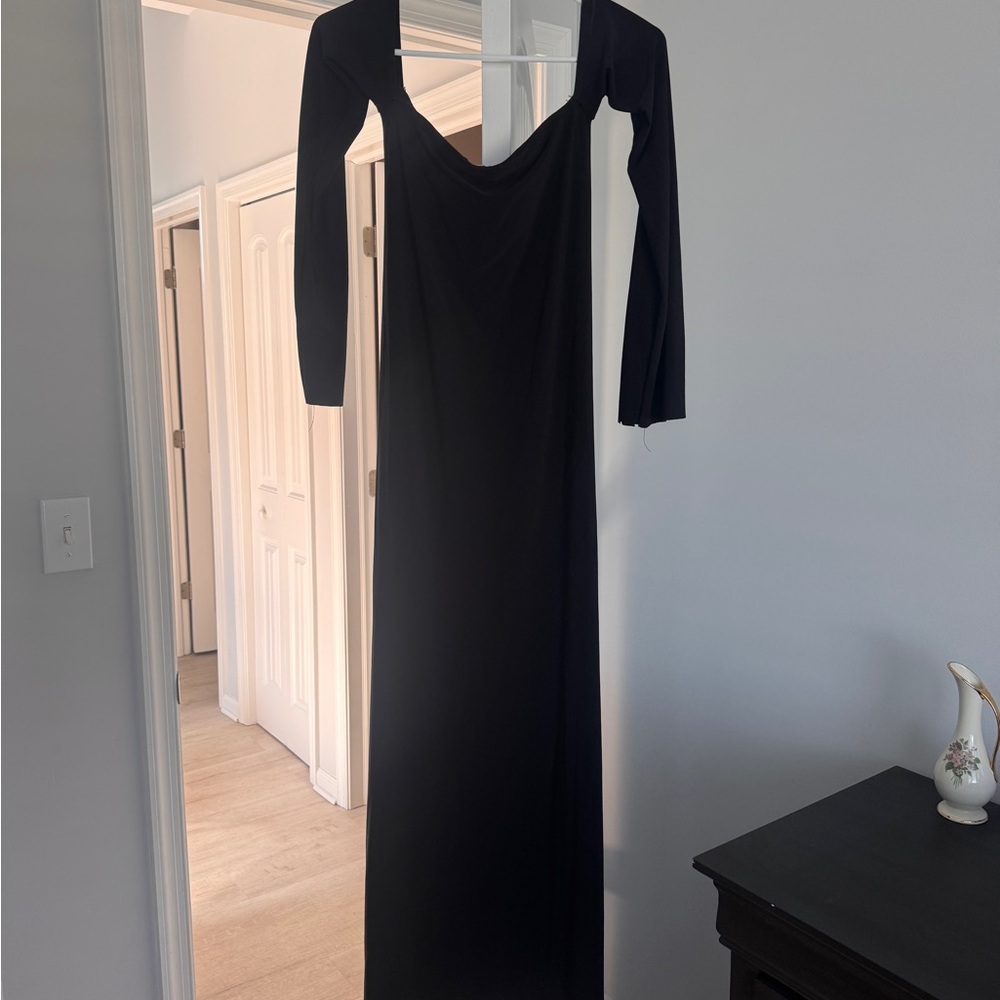 ZARA Black Draped Sleeve Top